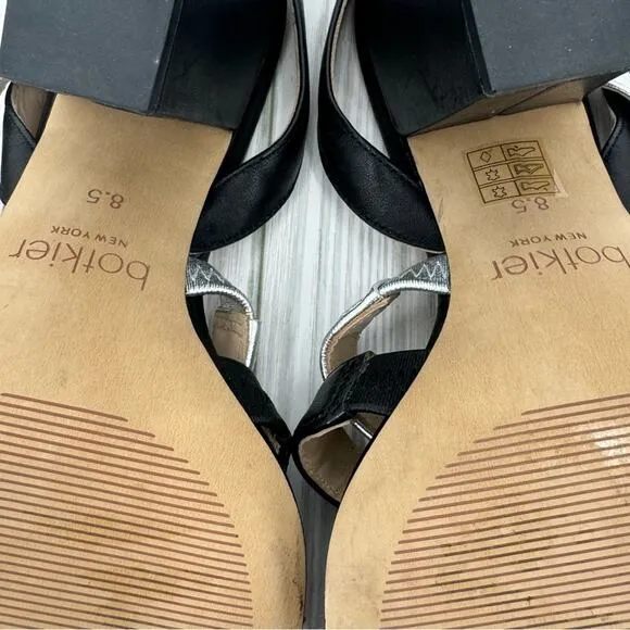 Botkier Sera colorblock caged block heel ankle strap dress sandals black 8.5