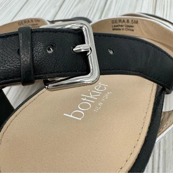 Botkier Sera colorblock caged block heel ankle strap dress sandals black 8.5