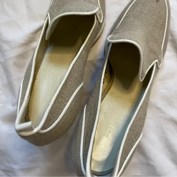 Bottega Veneta Canvas Pumps High Wooden Embroidered Heel Shoes Sz 36