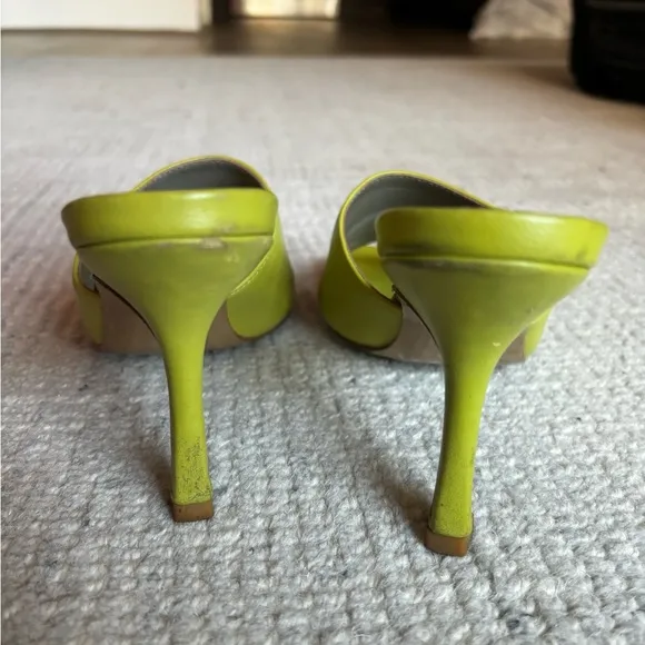 BOTTEGA VENETA GREEN KIWI STRETCH HEELED SANDALS 39