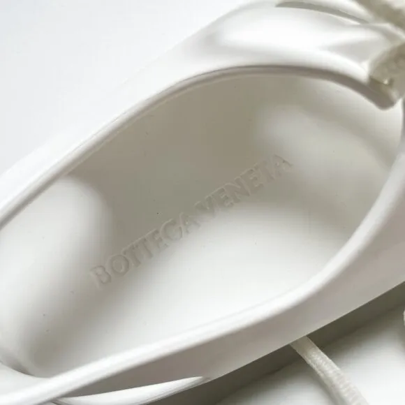 Bottega Veneta Lace Up Jelly Sandals Chalk White Size EU 37 US 7 NEW IN BOX