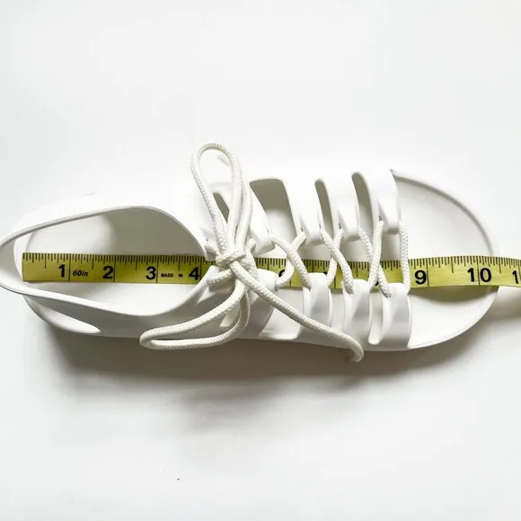 Bottega Veneta Lace Up Jelly Sandals Chalk White Size EU 37 US 7 NEW IN BOX