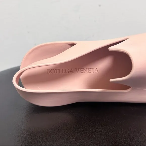 Bottega Veneta Peachy Pink Rubber Puddle Slingback Mule Sandals 41 *No Box*