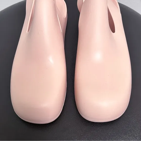 Bottega Veneta Peachy Pink Rubber Puddle Slingback Mule Sandals 41 *No Box*