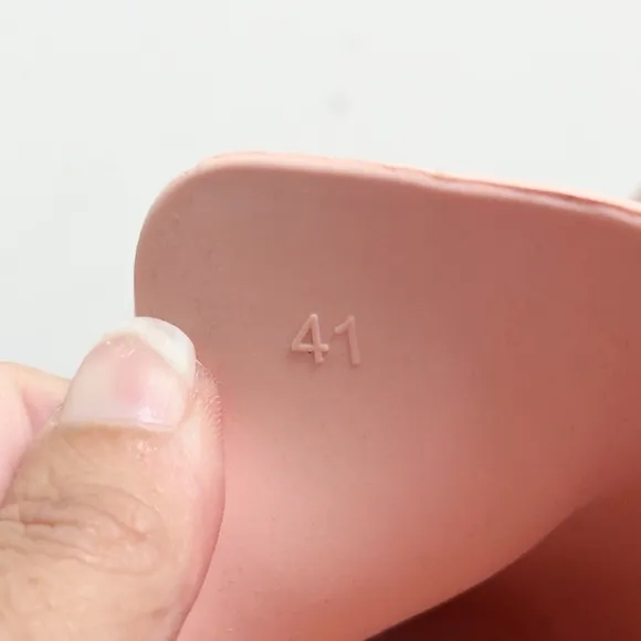 Bottega Veneta Peachy Pink Rubber Puddle Slingback Mule Sandals 41 *No Box*
