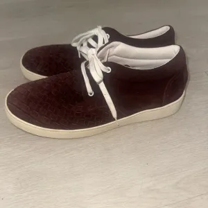 Bottega Veneta Suede Maroon Mid Trainer Sneakers