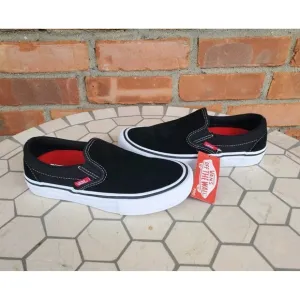 Boys Sz 5 Vans Slip On Pro Men Sz 5 Black White Gum Classic Rare Vn00097m9x1