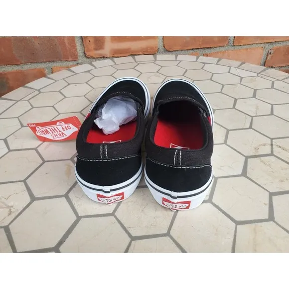 Boys Sz 5 Vans Slip On Pro Men Sz 5 Black White Gum Classic Rare Vn00097m9x1
