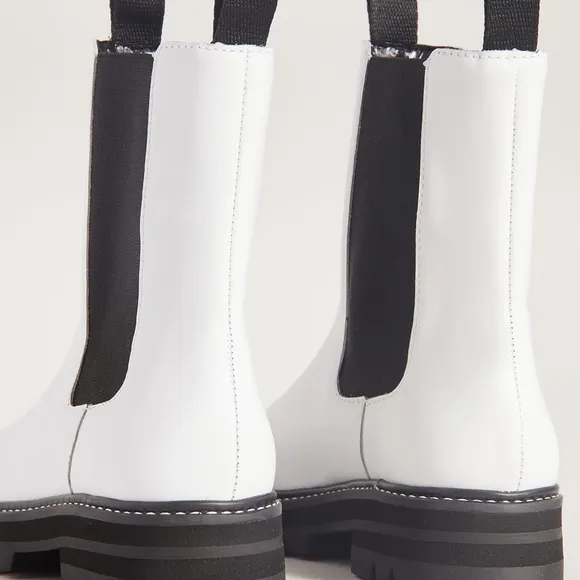 Brand New Aster lug sole Chelsea boots white size 10.5