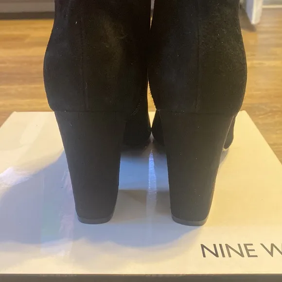 BRAND NEW BLACK SUEDE BLOCKED HEEL BOOTS