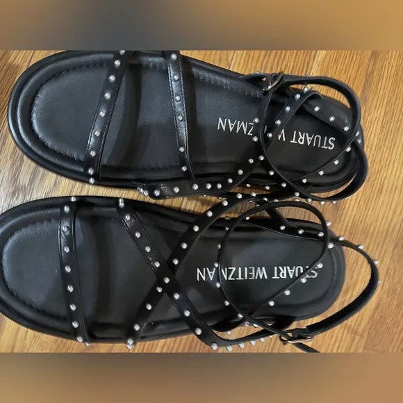 Brand New Stuart Weitzman black sandals, size 8