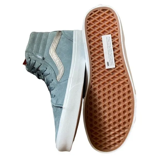 Brand New Vans Filmore Sk8 Hi Smoky Weather Silver Metallic Suede Shoes Size 11