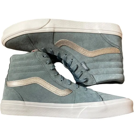 Brand New Vans Filmore Sk8 Hi Smoky Weather Silver Metallic Suede Shoes Size 11