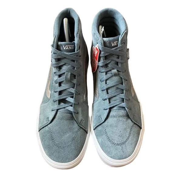 Brand New Vans Filmore Sk8 Hi Smoky Weather Silver Metallic Suede Shoes Size 11