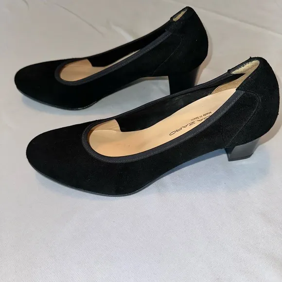 Brenda Zaro Black Suede Pumps. Size 37 1/2 Euro. Size 6.5-7 US.