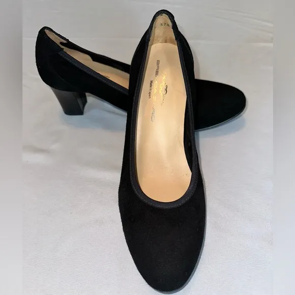 Brenda Zaro Black Suede Pumps. Size 37 1/2 Euro. Size 6.5-7 US.