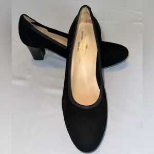 Brenda Zaro Black Suede Pumps. Size 37 1/2 Euro. Size 6.5-7 US.