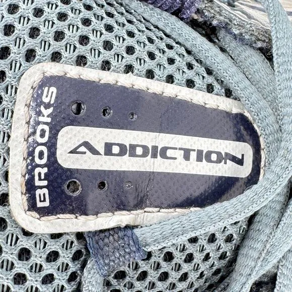 Brooks Addiction 11 Running Shoes Mens Size 13 Blue Mesh Logo Low Top Lace Up