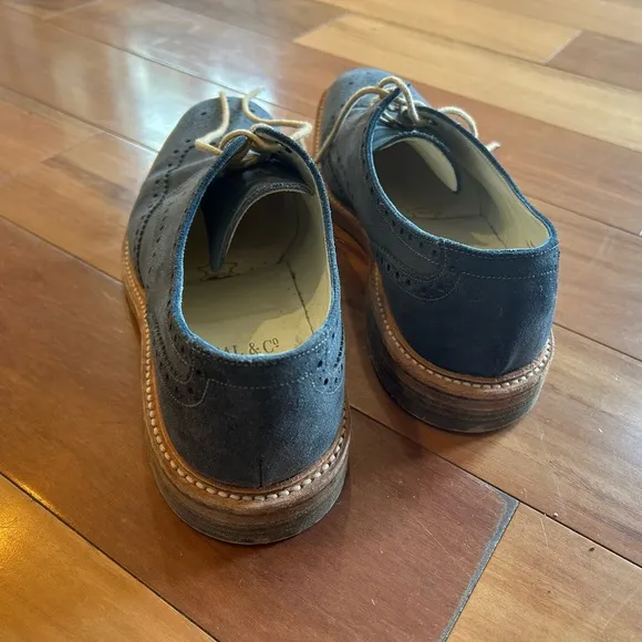 Brooks Brothers Peal &amp; Co Men’s Suede Wingtip Oxford Lace Up Shoes - Size 10.5 D