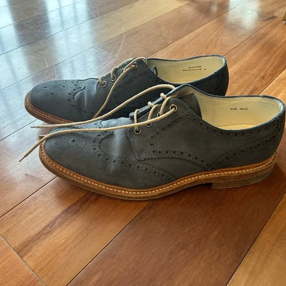 Brooks Brothers Peal &amp; Co Men’s Suede Wingtip Oxford Lace Up Shoes - Size 10.5 D