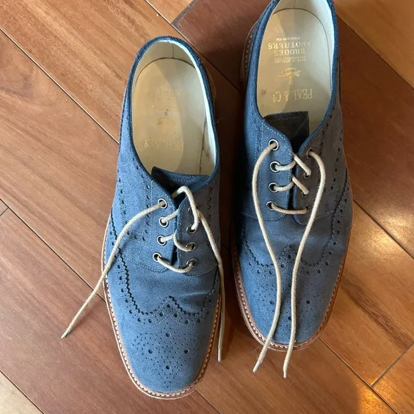 Brooks Brothers Peal &amp; Co Men’s Suede Wingtip Oxford Lace Up Shoes - Size 10.5 D