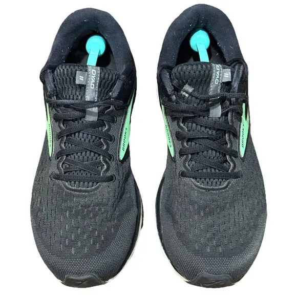 Brooks Dyad 11 Men's‎ Size 12 Cushioned Running Shoes Black/Green Lace Up