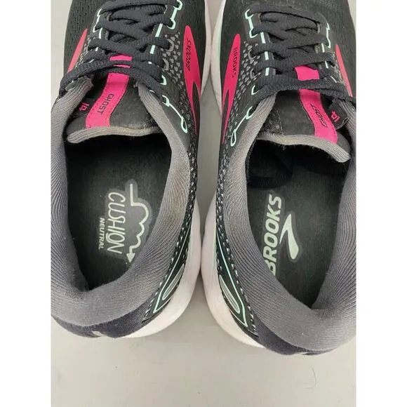 Brooks Ghost 14 Women's US 10 B Black Pink Athletic Sneaker Running Shoes Casual