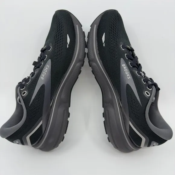 Brooks Ghost 15 GTX Gore-Tex Running Shoes Womens 7 B Black Gray White Sneakers