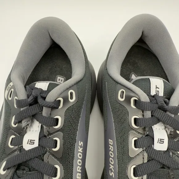 Brooks Ghost 15 GTX Gore-Tex Running Shoes Womens 7 B Black Gray White Sneakers