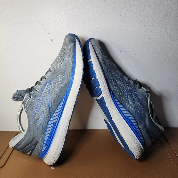 Brooks Glycerin GTS 19 Mens Sz 10 D Gray Blue Running Sneakers Shoes 1103571D095