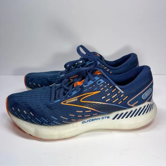 Brooks Men’s Glycerin GTS 20 Blue Depths/Palace Blue/Orange Size 10