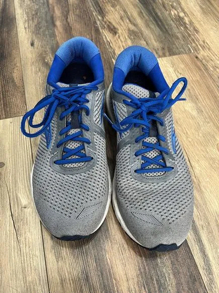 Brooks Mens Size 10.5 Adrenaline GTS 20 1103071D051 Gray With Blue Running Shoes