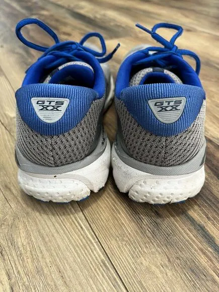 Brooks Mens Size 10.5 Adrenaline GTS 20 1103071D051 Gray With Blue Running Shoes
