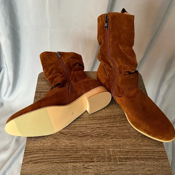 Brown Faux Suede Boots