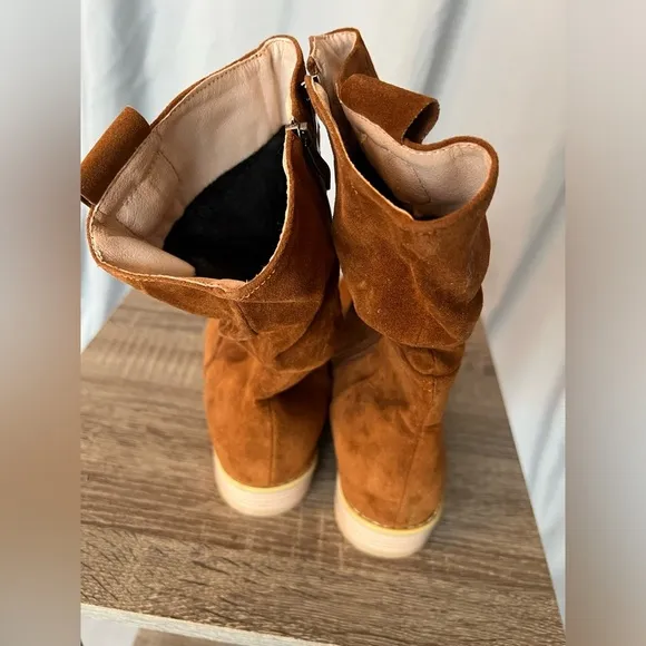 Brown Faux Suede Boots