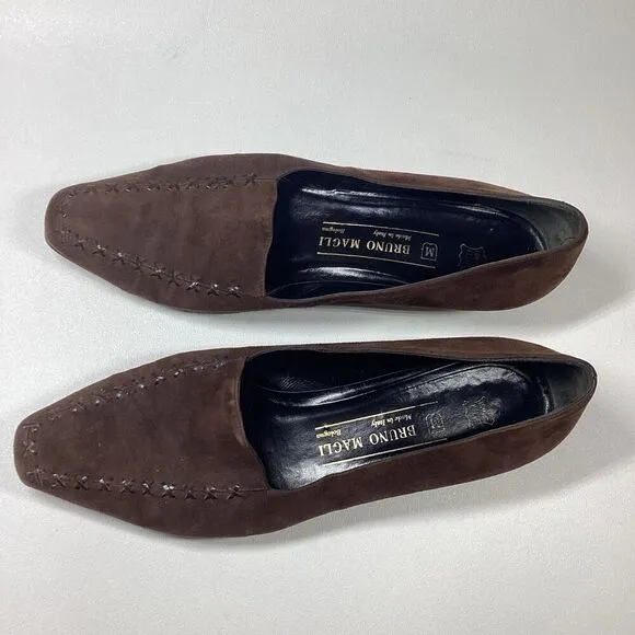 Bruno Magli Suede low loafer in Brown