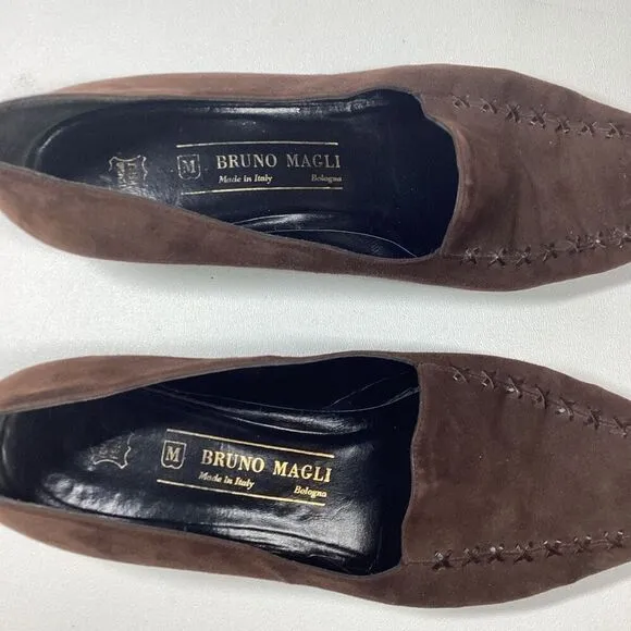 Bruno Magli Suede low loafer in Brown