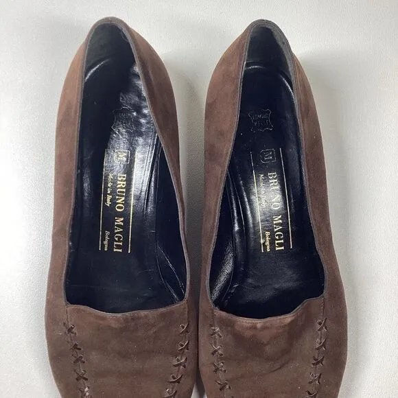 Bruno Magli Suede low loafer in Brown