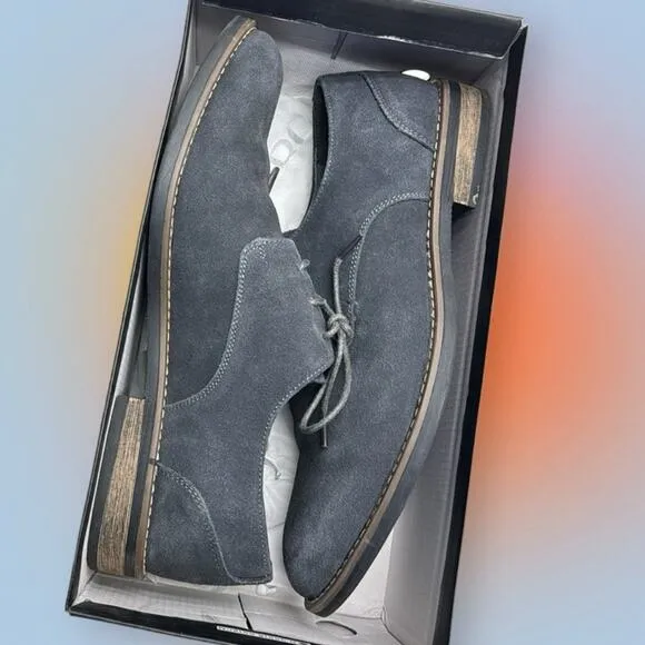 BRUNO MARC Men’s 11 Dark Gray Suede Dress Shoes