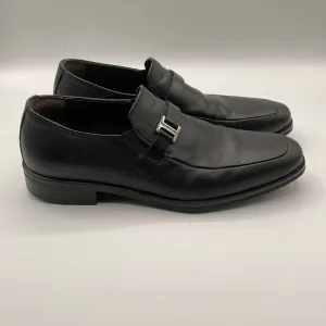 BRUNOMAGLI Pivetto Leather Dress‎ Loafer Shoes Bruno Black Mens Size 7M Slip On