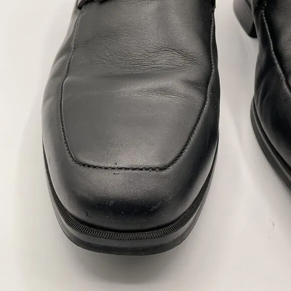 BRUNOMAGLI Pivetto Leather Dress‎ Loafer Shoes Bruno Black Mens Size 7M Slip On