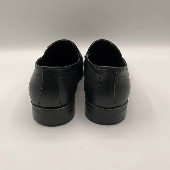 BRUNOMAGLI Pivetto Leather Dress‎ Loafer Shoes Bruno Black Mens Size 7M Slip On