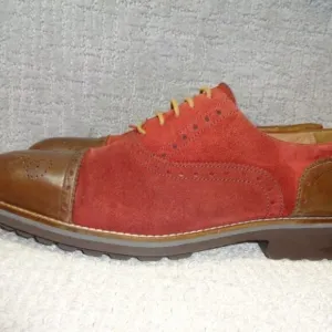 Bub Men's Size 11 US Brown Red Suede Leather Cap Toe Oxford Dress Shoes