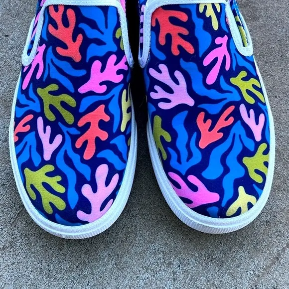 BUCKETFEET Blue Coral Kelp Pattern Shoes Size 8
