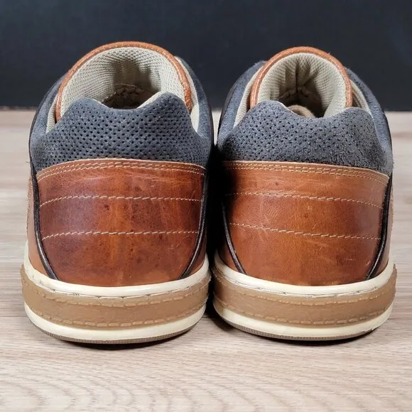 BullBoxer Shoes Mens Size 11 Brown Leather Suede Dolgos Casual Cap Toe Sneakers