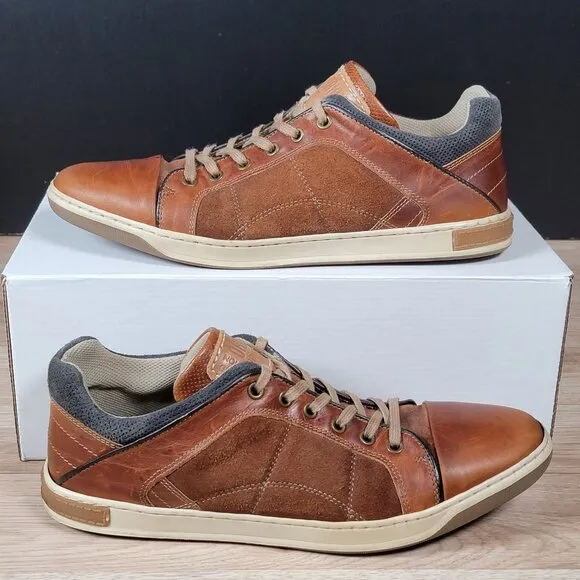 BullBoxer Shoes Mens Size 11 Brown Leather Suede Dolgos Casual Cap Toe Sneakers
