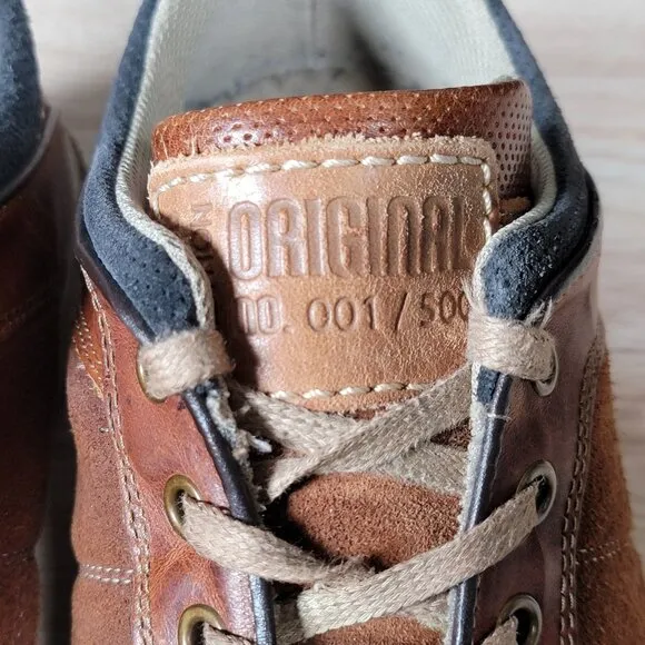 BullBoxer Shoes Mens Size 11 Brown Leather Suede Dolgos Casual Cap Toe Sneakers