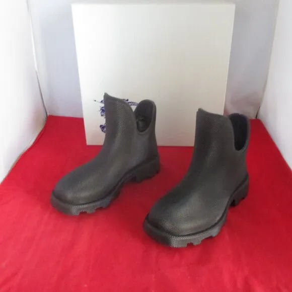 Burberry Men's Rubber Ankle Rain Boots $820 Size EU 37 - Black - #1058