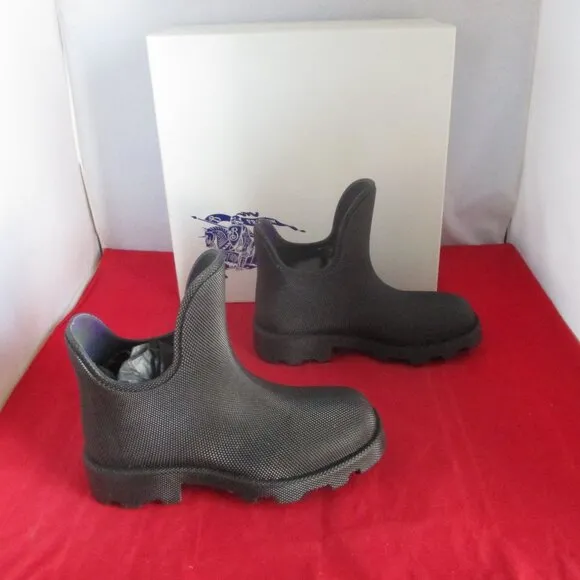 Burberry Men's Rubber Ankle Rain Boots $820 Size EU 37 - Black - #1058