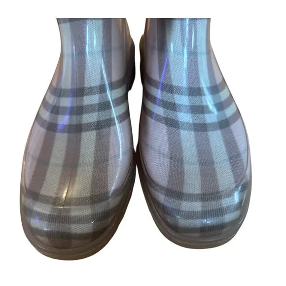 Burberry | Pink Nova Check Rubber Wellies / Rainboots Size 37 Made in Italy